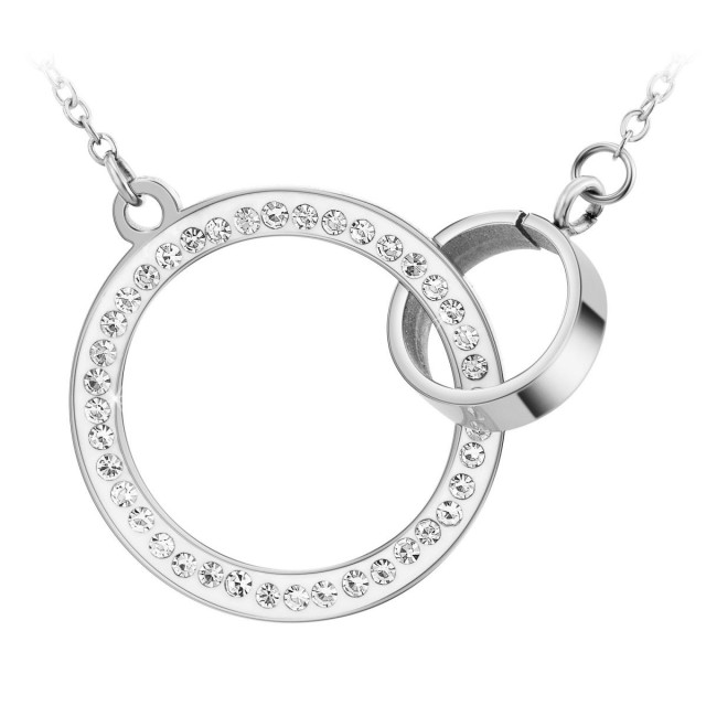 So Charm Κολιέ Διακοσμημένο με Κρύσταλλα Swarovski, Ασημί BS2734-ARGENT