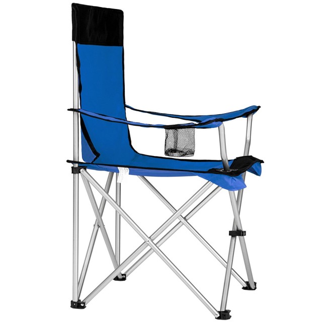 BAKAJI Πτυσσόμενη Καρέκλα Κατασκήνωσης Με Τσάντα Καμπινγκ Καρέκλα Παραλίας Εξωτερικού Χώρου Μπλε 02830158