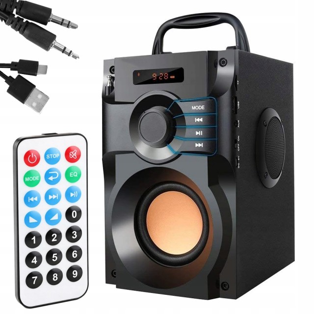 Verk Group  Ασύρματο Bluetooth Ηχείο με Ραδιόφωνο, Τηλεχειριστήριο και Οθόνη, Μαύρο 5907451379592