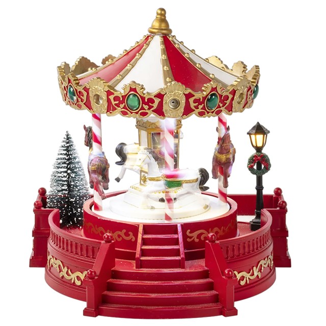 BAKAJI Χριστουγεννιάτικο Καρουζέλ με Άλογα και Φώτα και Μουσική Διάκοσμος Χριστουγεννιάτικος 02001556