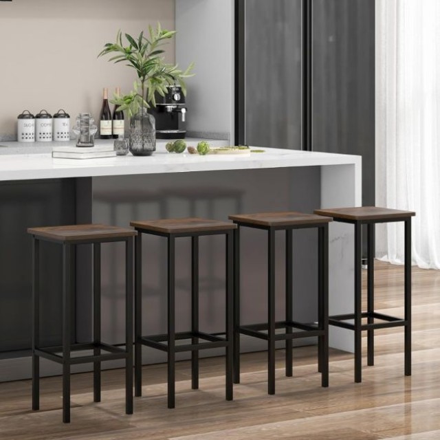 Σετ 4 τμχ Σκαμπό Μπαρ COSTWAY JV11177CF