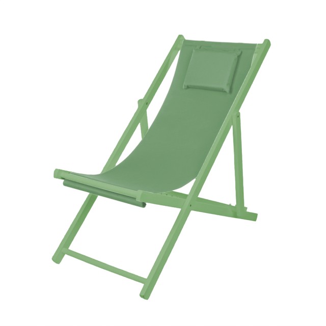 Galileo Πτυσσόμενη καρέκλα Lido Est με ατσάλινο σκελετό, άνετη υφασμάτινη θέση, υποστήριξη κεφαλιού και 5 θέσεις, πράσινη. 2188896