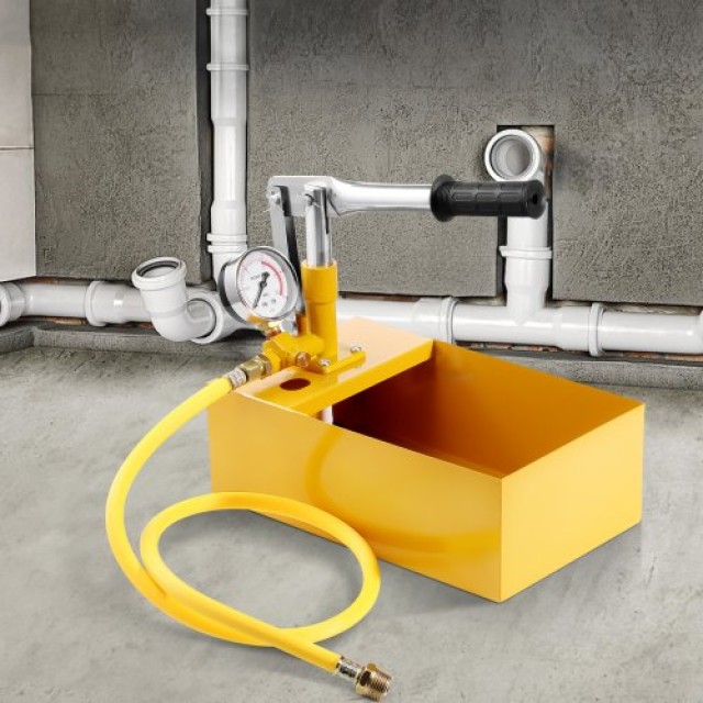 VEVOR  Αντλία Υδροστατικής Δοκιμής, Μέγ. 25 bar/362 PSI, Χειροκίνητο Υδραυλικό Κιτ Δοκιμής Πίεσης Νερού με Βαλβίδα και Δείκτη, Δοχείο 1.4 Γαλ, Σωλήνας 3 ft με Σύνδεσμο 1/2 για Αγωγούς SYCSBDF14JL07JBUIV0