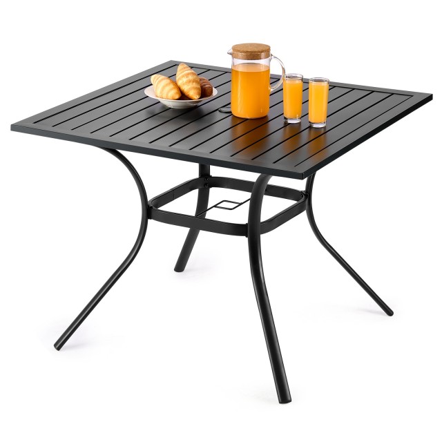 VEVOR Τραπέζι Εξωτερικού Χώρου - Μεταλλικό 94x94cm με Οπή Ομπρέλας LTCZKS4TYFGHD24C6001V0
