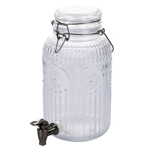 Galileo Γυάλινος διανεμητής ποτών με καπάκι και βρύση 3,8 λίτρων SChef 5918991