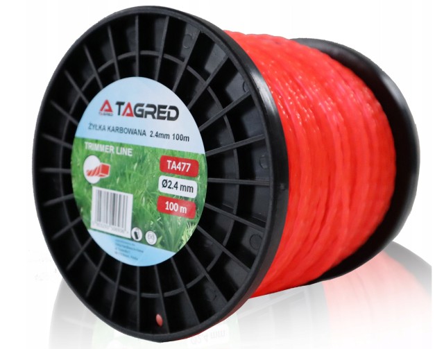 Στριφτό Νήμα Μεσινέζας Θαμνοκοπτικού 2.4 mm x 100 m TAGRED TA477