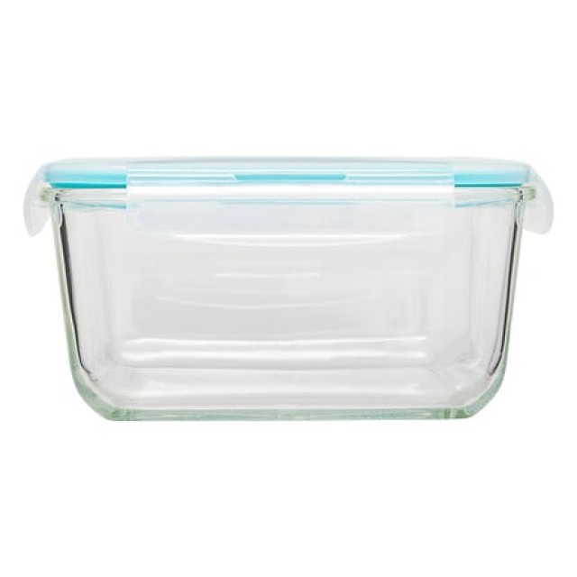 Τετράγωνα Γυάλινα Φαγητοδοχεία Σετ 3 Τεμαχίων με Μπλε Καπάκι 146593 5Five Simply Smart