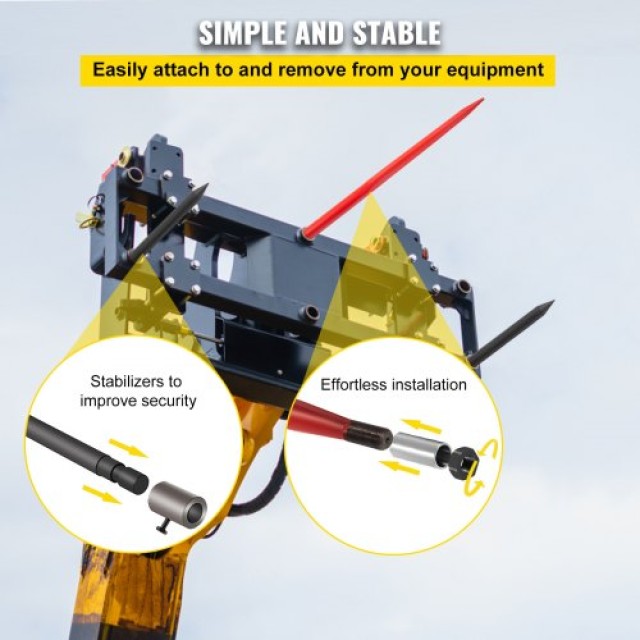 Δόρυ Σανό VEVOR 49 3000 lbs, Κόκκινο με 2 Σταθεροποιητές  CM45X12503000DTT1V0