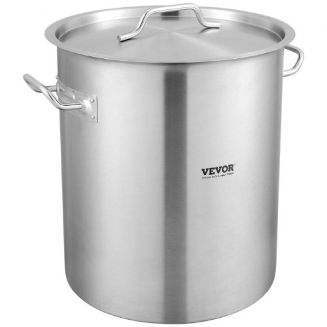 VEVOR Ανοξείδωτη Κατσαρόλα 42Qt με Σουρωτήρι & Καπάκι για Μεγάλες Εκδηλώσεις Ασημί  TGDDBX20142QT4Z4LV0