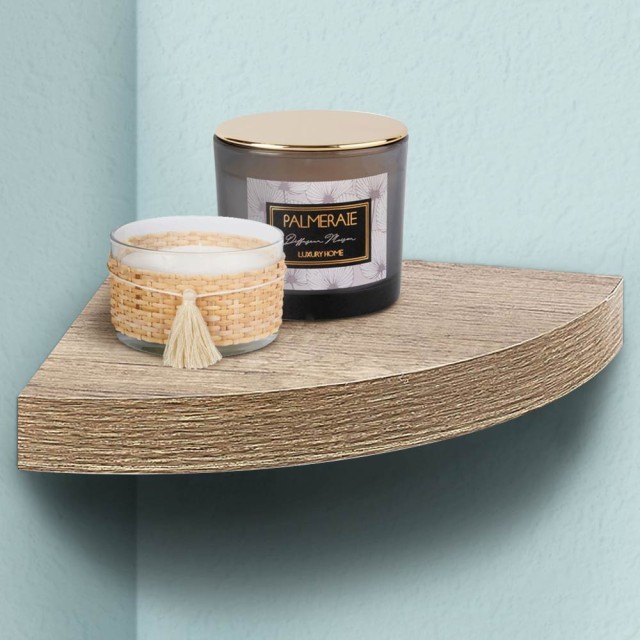 BAKAJI  Γωνιακό Ράφι Τοίχου από Ξύλο MDF Δρυς 24x4cm  02835181