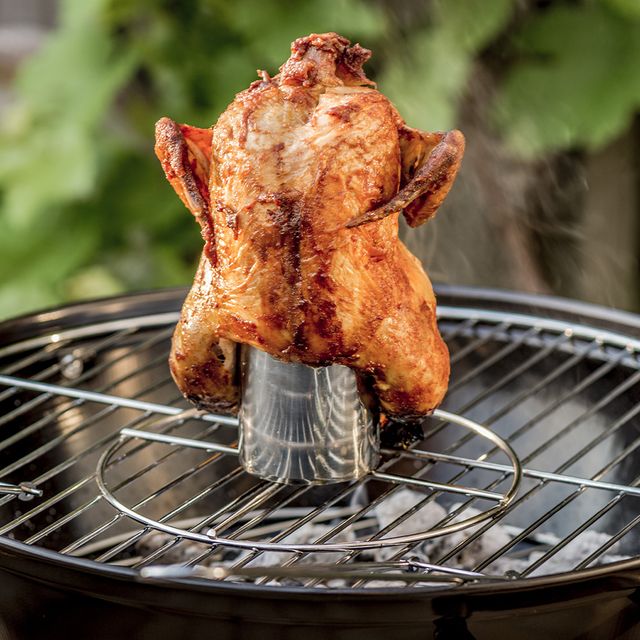 BBQ COLLECTION Στήριγμα Ψησίματος Κοτόπουλου για Μπάρμπεκιου με Ατσάλινη Ροτίσα Αναστροφής BBQ 01823888