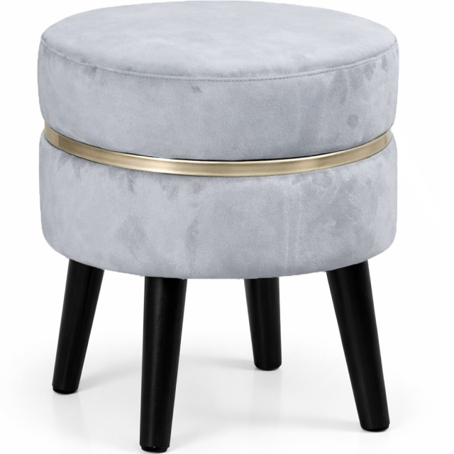 BAKAJI Στρογγυλό Πουφ Σκαμπό Ουρανού Μοντέρνου Σχεδιασμού με Βελούδινη Επένδυση Υποπόδιο 02001764