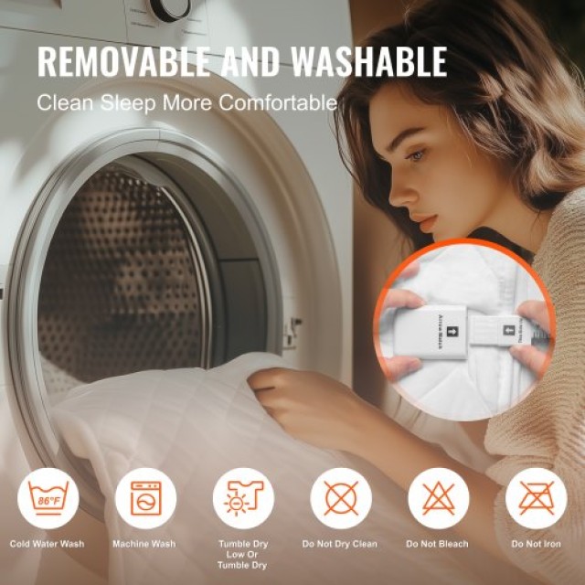 VEVOR  Ηλεκτρικό Θερμαινόμενο Υπόστρωμα 195 x 165cm Queen με Χρονοδιακόπτη και Αυτόματη Απενεργοποίηση DRTDT195165CZJ7ICV2