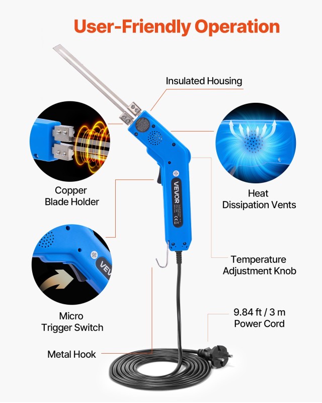 VEVOR Ηλεκτρικό Κόφτη Αφρού 200W 50℉ - 500℉ SCPMQGJ200W8ZXD75001V2