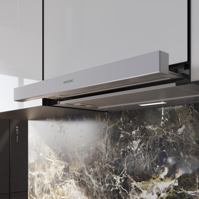 CECOTEC Τηλεσκοπικός Απορροφητήρας Bolero Flux TLM 603500 Inox, 60cm, 350m³/h, 70W, Κλάση A, 2 Ταχύτητες, Φίλτρο Άνθρακα CEC-02861