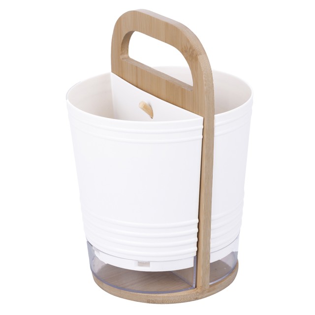 Galileo Πλαστικά κουταλοπίρουνα από PP με βάση από μπαμπού 15x142x22 cm λευκό SChef 5902171