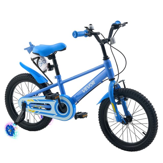 VEVOR Παιδικό Ποδήλατο 16″ BMX Μπλε με Βοηθητικές Ρόδες, για Αγόρια και Κορίτσια 4-7 Ετών, Ρυθμιζόμενο Κάθισμα και Τιμόνι, Μπροστινό Φρένο και Πίσω Ταμπούρο, Ποτηροθήκη ETZXCSBCC16IBRN88001V0