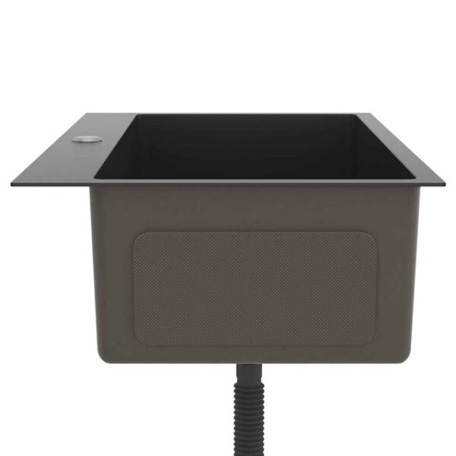 vidaXL Νεροχύτης Κουζίνας Χειροποίητος Μαύρος από Ανοξείδωτο Ατσάλι 51515