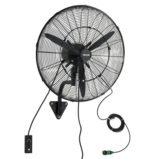VEVOR Επιτοίχιος Ανεμιστήρας 610 mm με Περιστροφή και Ψεκασμό, IP44, 3 Ταχύτητες GYBGFSDD24INS1J2Q001V2