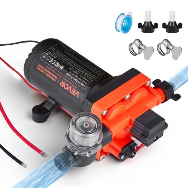 VEVOR Αντλία Νερού RV 12V, 6 GPM, Αυτόματη με Πίεση 70 PSI για Αυτοκινούμενα και Ναυτιλία DDGMSBCGK12VNWENN001V9