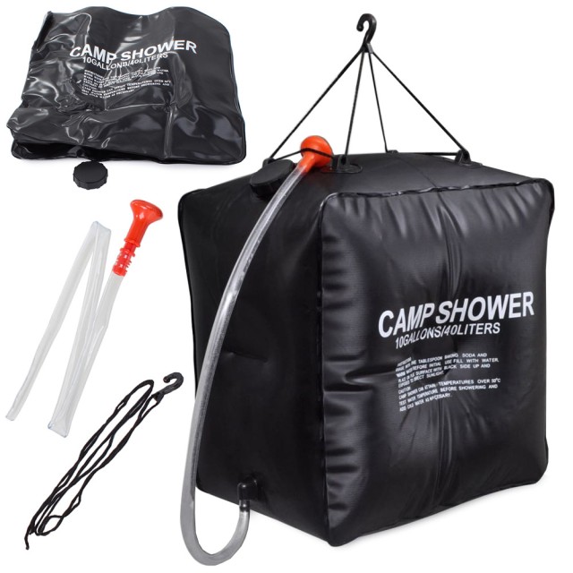 Ηλιακό Ντους Camping 40L  40 x 40 x 24.5 cm Μαύρο 5907451321980 Verk Group