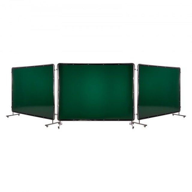 VEVOR Οθόνη Συγκόλλησης με Πλαίσιο, 3-Πάνελ από Ανθεκτικό Βινύλιο με Διπλές Ρόδες, Σκούρο Πράσινο SMPF68FTYKJL3GT47001V0