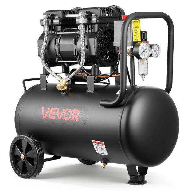 VEVOR Αεροσυμπιεστής Χωρίς Λάδι 30 L 1,5 kW με Ρόδες, 126 L/min, 8 bar WSKQYSJWYDG3BTZSP001V2