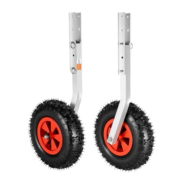 VEVOR Ρόδες Εκτόξευσης Σκάφους, Φορτίο 226.8kg, Τροχοί από Αλουμίνιο με Φουσκωτά Ελαστικά, Αναδιπλούμενες με 4 Γρήγορες Απελευθερώσεις, Κατάλληλες για Φουσκωτό Σκάφος 4m YYDJTJ12YC50SD0TS001V0