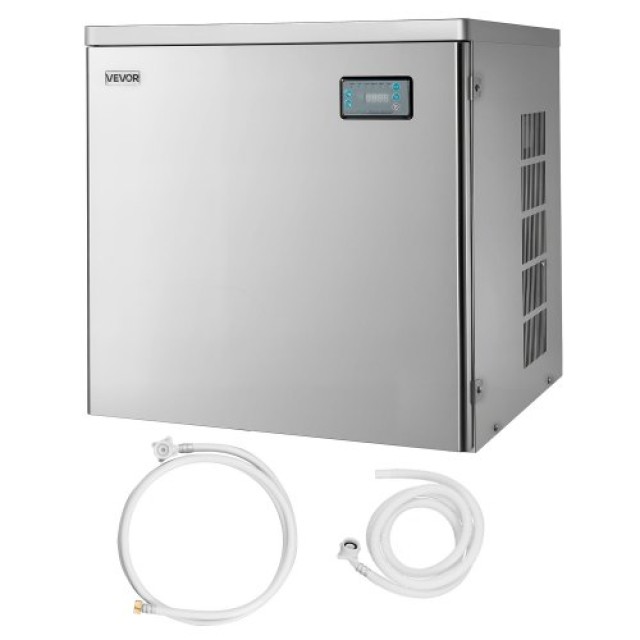 VEVOR Παγομηχανή Εμπορικής Χρήσης - Κατασκευή Πάγου έως 204 kg/Ημέρα, Αυτόματος Καθαρισμός, Προγραμματιζόμενη Παραγωγή, Ρύθμιση Πάχους, Διαστάσεις: 565 x 560 x 555 mm FTZBJJTXFB45HO1GS001V2