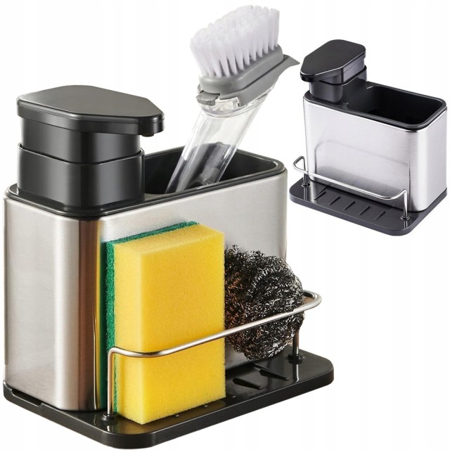 Verk Group Οργανωτής Νιπτήρα Κουζίνας με Διανομέα Σαπουνιού και Θήκη Σφουγγαριού 5907451363478