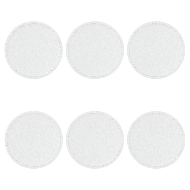 Villa dEste Home Σετ 6 Στρογγυλών Διπλής Όψης Σουβέρ PVC 10cm Horeca Λευκό 5921713