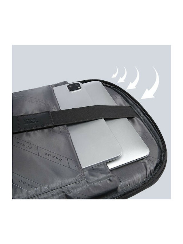 BANGE Αδιάβροχη Τσάντα Πλάτης Laptop 15.6 με Θύρα USB - Μαύρη 2575-Black