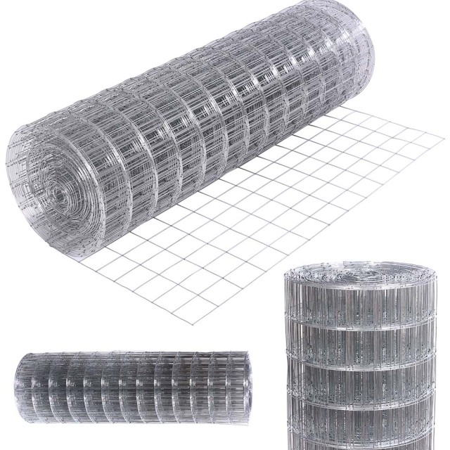 BAKAJI Ηλεκτροσυγκολλημένο Μεταλλικό Πλέγμα 1 x 25 μ. Μάτι 50x75mm Γαλβανισμένο για Περίφραξη 02012304