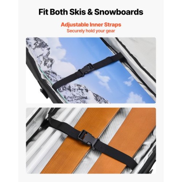 VEVOR Τσάντα Snowboard έως 65 εκ., Αδιάβροχο Υλικό 600D Oxford, με Εσωτερικούς Ιμάντες, Μαύρο HXYJBXBB165C18EI5001V0