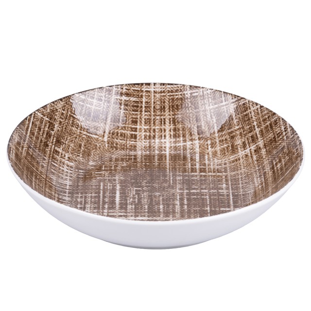 Villa DEste Σετ 6 τμχ  Λαστικός πιάτο πορσελάνη καφέ υφή 5921906