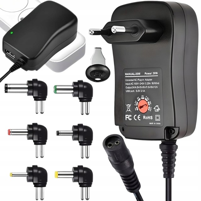 Verk Group Ρυθμιζόμενο Τροφοδοτικό 3V-12V με 6 Βύσματα 5907451379585