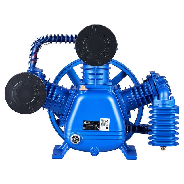 VEVOR Κεφαλή αεροσυμπιεστή 3,73 kW 422 L/min, 3-κύλινδρη δίσταδια χυτοσιδηρή λιπαινόμενη με λάδι, έως 12 bar SGYSJBT149CFO2HVM001V0