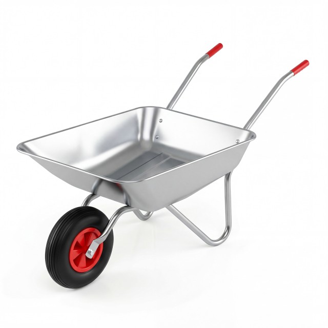 Costway Μονότροχο Μεταλλικό Καρότσι Ανατροπής Βαρέως Τύπου με 2 Χειρολαβές και Μεγάλο Λαστιχένιο Τροχό, 64 x 60 x 133 cm TH10114SL