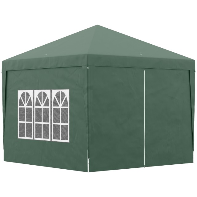 Outsunny Gazebo 3x3 m Waterproof Steel Garden με υφασμάτινο κάλυμμα Oxford, πράσινο 84C-430V00GN