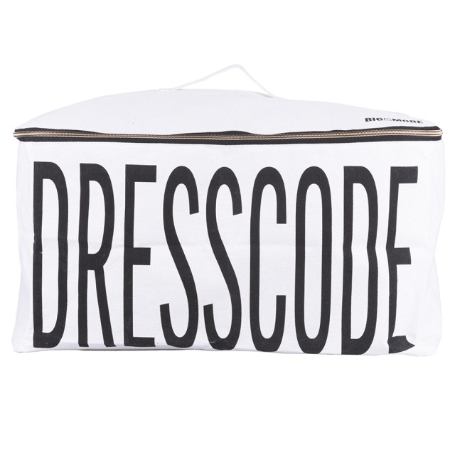 Villa dEste Home Μεγάλη Υφασμάτινη Θήκη Αποθήκευσης με Διπλό Φερμουάρ και Λαβή 50x40x27εκ Λευκή 5901676