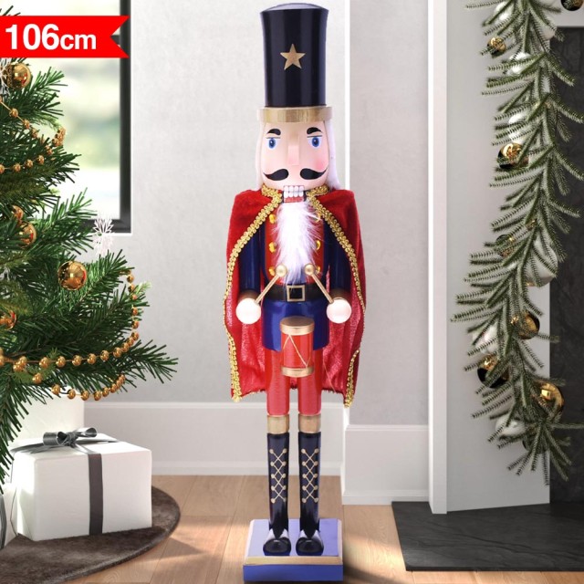 BAKAJI Χριστουγεννιάτικος Ξύλινος Καρυοθραύστης Ύψους 106 εκ Διακοσμήσεις για τα Χριστούγεννα 02814937