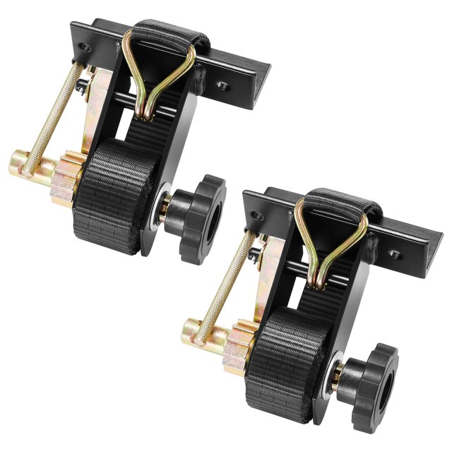 VEVOR Σετ Ρακόρ Για Σχάρες Σκάλας - Μαύροι Ιμάντες 38mm πλάτος x 2,25m μήκος, με Γάντζους Διπλών J, Μέγιστο Φορτίο 226,8kg (2 Τεμάχια) FGTJJLGDD2J00UPU5001V0