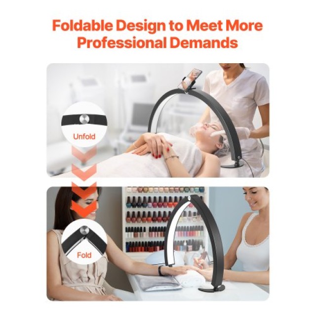 VEVOR Φωτιστικό Γραφείου 40W Ημισέληνος με Βάση Κινητού και Ρυθμιζόμενη Φωτεινότητα WSDZMS29YC00JHW7IV2