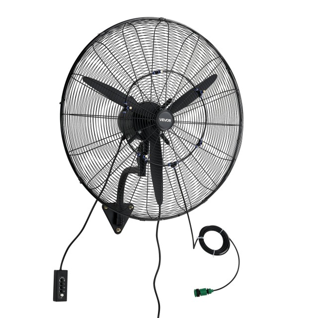 VEVOR Επιτοίχιος Ανεμιστήρας 760 mm με Περιστροφή και Υδρονέφωση, IP44, 3 Ταχύτητες GYBGFSDD30INOCYUB001V2