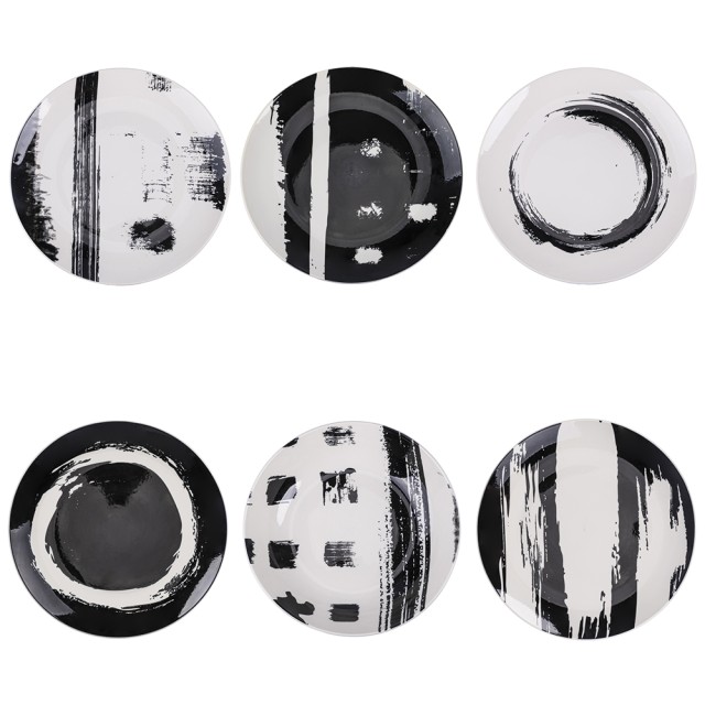 Villa DEste   Σετ 6τμχ Πιάτο Φρούτων από Πορσελάνη The Black Mood 5922226