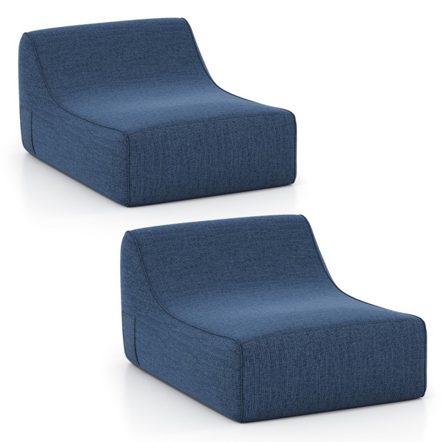 Costway Φουσκωτή Εργονομική Πολυθρόνα Lazy Sofa με Αποσπώμενο Κάλυμμα, Μπλε 66 x 106 x 126 cm HV10822BL