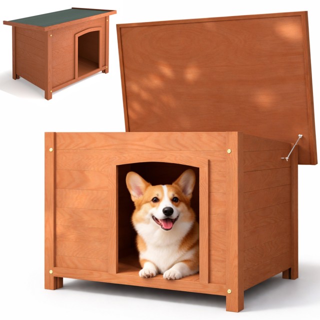 BAKAJI Ξύλινη Σπιτάκι Σκύλου Μ Εξωτερικού Χώρου με Ανοιγόμενη Στέγη για Κατοικίδια Ζώα 85 x 58 x 58 cm 02001888