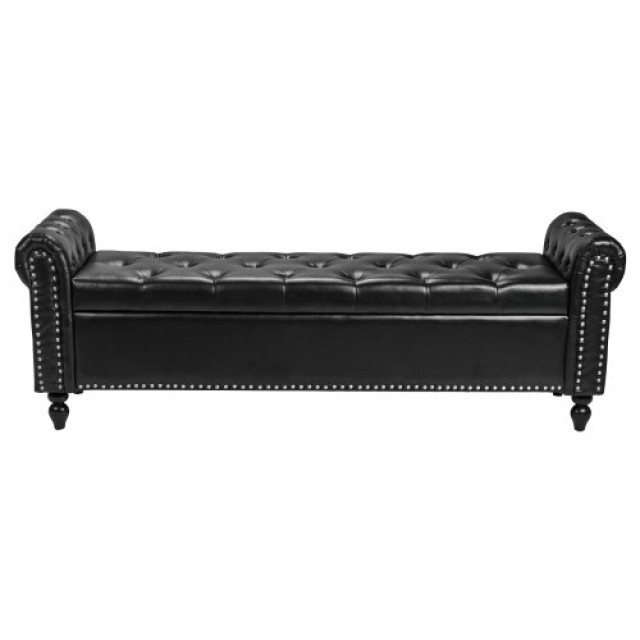 VEVOR Μαύρο Δερμάτινο Μπαούλο με Κομψά Χαρακτηριστικά PZWSZYXTK617Z1AHA001V0