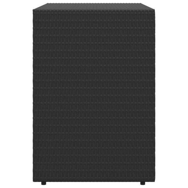 vidaXL Ντουλάπα Αποθήκευσης Κήπου Μαύρη 100x55,5x80 εκ. Πολυ Ρατάν 319868