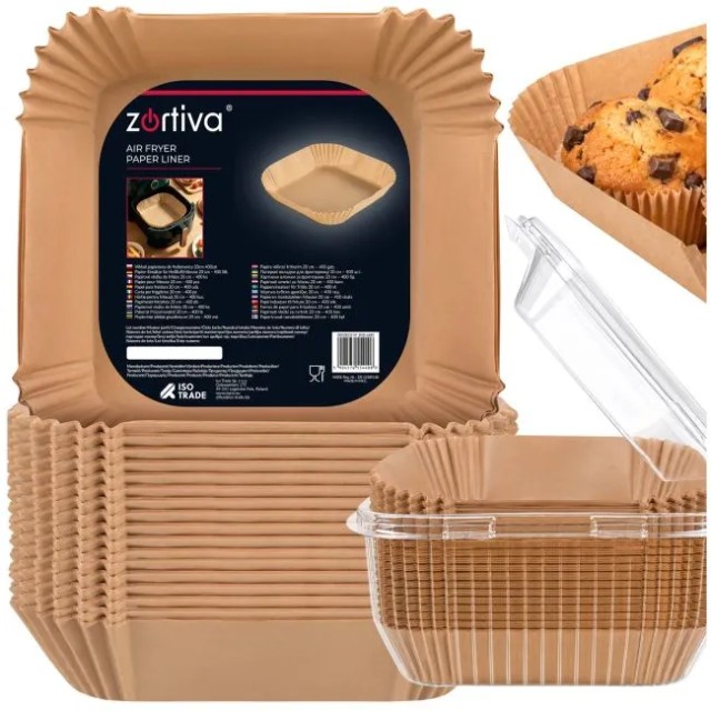 ZORTIVA Σετ 400 τμχ Αντικολλητικά Χαρτιά Air Fryer 20x20 cm 28255